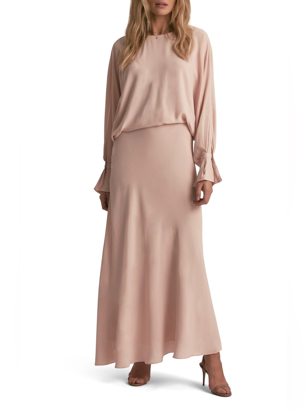 new Favorite Daughter Making me Blush maxi dress in blush nude pink